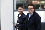 Amsterdam 12 mei 2021
Marco Borsato en Rolf Sanchez arriveren in de porsche Taycan bij Q music