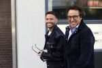 Amsterdam 12 mei 2021
Marco Borsato en Rolf Sanchez arriveren in de porsche Taycan bij Q music
