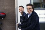 Amsterdam 12 mei 2021
Marco Borsato en Rolf Sanchez arriveren in de porsche Taycan bij Q music