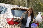 Bergen 19 april 2021
Patty Brard brengt een box met haar produkten rond naar Bn ers . Haar auto is in tijger kleuren gewrapt