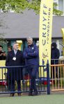 Amsterdam 17 april 2024
Staatsbezoek Nederland - Spanje met Koning Willem Alexander Koningin Maxima Koning Filipe en Koningin Letizia van Spanje aan Nederland . Koning Willem Alexander en Koning Felipe bezoeken Cruyff court in betondorp . oa aanwezig Jordy Cruijff Susila Cruijff Frank Rijkaard en Guus Hiddink.