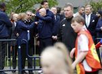 Amsterdam 17 april 2024
Staatsbezoek Nederland - Spanje met Koning Willem Alexander Koningin Maxima Koning Filipe en Koningin Letizia van Spanje aan Nederland . Koning Willem Alexander en Koning Felipe bezoeken Cruyff court in betondorp . oa aanwezig Jordy Cruijff Susila Cruijff Frank Rijkaard en Guus Hiddink.