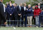 Amsterdam 17 april 2024
Staatsbezoek Nederland - Spanje met Koning Willem Alexander Koningin Maxima Koning Filipe en Koningin Letizia van Spanje aan Nederland . Koning Willem Alexander en Koning Felipe bezoeken Cruyff court in betondorp . oa aanwezig Jordy Cruijff Susila Cruijff Frank Rijkaard en Guus Hiddink.