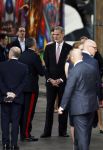 Amsterdam 18 april 2024
Contraprestatie
Koning Felipe en Koningin Letizia bieden het Koninklijk Paar een receptie aan in Museum STRAAT in Amsterdam. Hierbij is ook de Prinses van Oranje aanwezig. Tijdens de receptie openen de Koninklijke Paren een expositie van tien Spaanse en Nederlandse muurschilders. De tentoonstelling is tot en met 2 juni te bezoeken. Na de receptie neemt het Koninklijk Paar afscheid van de Spaanse Koning en Koningin. Aanwezig Koning Felipe Koningin Letizia Koning Willem Alexnader Koningin Maxima Prinses Amalia Prinses Margriet en Mr Pieter v Vollenhoven.