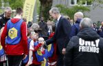 Amsterdam 17 april 2024
Staatsbezoek Nederland - Spanje met Koning Willem Alexander Koningin Maxima Koning Filipe en Koningin Letizia van Spanje aan Nederland . Koning Willem Alexander en Koning Felipe bezoeken Cruyff court in betondorp . oa aanwezig Jordy Cruijff Susila Cruijff Frank Rijkaard en Guus Hiddink.
