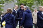 Amsterdam 17 april 2024
Staatsbezoek Nederland - Spanje met Koning Willem Alexander Koningin Maxima Koning Filipe en Koningin Letizia van Spanje aan Nederland . Koning Willem Alexander en Koning Felipe bezoeken Cruyff court in betondorp . oa aanwezig Jordy Cruijff Susila Cruijff Frank Rijkaard en Guus Hiddink.
