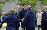 Amsterdam 17 april 2024
Staatsbezoek Nederland - Spanje met Koning Willem Alexander Koningin Maxima Koning Filipe en Koningin Letizia van Spanje aan Nederland . Koning Willem Alexander en Koning Felipe bezoeken Cruyff court in betondorp . oa aanwezig Jordy Cruijff Susila Cruijff Frank Rijkaard en Guus Hiddink.