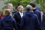 Amsterdam 17 april 2024
Staatsbezoek Nederland - Spanje met Koning Willem Alexander Koningin Maxima Koning Filipe en Koningin Letizia van Spanje aan Nederland . Koning Willem Alexander en Koning Felipe bezoeken Cruyff court in betondorp . oa aanwezig Jordy Cruijff Susila Cruijff Frank Rijkaard en Guus Hiddink.