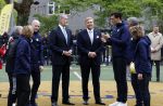 Amsterdam 17 april 2024
Staatsbezoek Nederland - Spanje met Koning Willem Alexander Koningin Maxima Koning Filipe en Koningin Letizia van Spanje aan Nederland . Koning Willem Alexander en Koning Felipe bezoeken Cruyff court in betondorp . oa aanwezig Jordy Cruijff Susila Cruijff Frank Rijkaard en Guus Hiddink.
