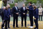 Amsterdam 17 april 2024
Staatsbezoek Nederland - Spanje met Koning Willem Alexander Koningin Maxima Koning Filipe en Koningin Letizia van Spanje aan Nederland . Koning Willem Alexander en Koning Felipe bezoeken Cruyff court in betondorp . oa aanwezig Jordy Cruijff Susila Cruijff Frank Rijkaard en Guus Hiddink.