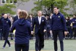 Amsterdam 17 april 2024
Staatsbezoek Nederland - Spanje met Koning Willem Alexander Koningin Maxima Koning Filipe en Koningin Letizia van Spanje aan Nederland . Koning Willem Alexander en Koning Felipe bezoeken Cruyff court in betondorp . oa aanwezig Jordy Cruijff Susila Cruijff Frank Rijkaard en Guus Hiddink.