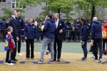 Amsterdam 17 april 2024
Staatsbezoek Nederland - Spanje met Koning Willem Alexander Koningin Maxima Koning Filipe en Koningin Letizia van Spanje aan Nederland . Koning Willem Alexander en Koning Felipe bezoeken Cruyff court in betondorp . oa aanwezig Jordy Cruijff Susila Cruijff Frank Rijkaard en Guus Hiddink.