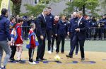 Amsterdam 17 april 2024
Staatsbezoek Nederland - Spanje met Koning Willem Alexander Koningin Maxima Koning Filipe en Koningin Letizia van Spanje aan Nederland . Koning Willem Alexander en Koning Felipe bezoeken Cruyff court in betondorp . oa aanwezig Jordy Cruijff Susila Cruijff Frank Rijkaard en Guus Hiddink.