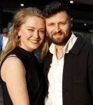 Amsterdam 8 april 2024
Premiere Invasie in Pathe Arena met oa 
Lisa Zweerman met haar partner Steef de Bot