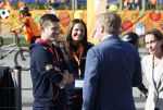 Zeewolde 17 april 2026
Koning Willem Alexander bezoekt de koningsspelen in Zeewolde . Britt Dekker presenteert het . Angel Daleman Joep Wennemars en Koning Willem Alexander