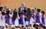 Zeewolde 17 april 2026
Koning Willem Alexander bezoekt de koningsspelen in Zeewolde . Britt Dekker presenteert het .