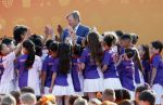 Zeewolde 17 april 2026
Koning Willem Alexander bezoekt de koningsspelen in Zeewolde . Britt Dekker presenteert het .