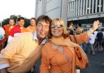 Frankfurt, 21 Juni 2006
Willeke Albert en Johan Westermeijer voor aanvang van de wedstrijd Nederland-Argentine met een eindstand van 0-0