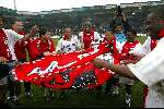 Nijmegen 5 Mei 2002 
NEC-AJAX Kampioenswedstrijd 0-2
Ajax spelers vieren het kampioenschap