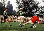 1982 Jurry Koolhof spelend voor PSV tegen Hapert in een vriendschappelijke wedstrijd.