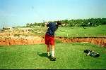 Marco v Basten op golfresort Vale de Lobo in de Algarve in Portugal op de beroemde par 3
1992 Juni