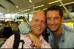Schiphol 5 mei 2003
vertrek bobo in the bush 
Mathias Scholten,Danny Rook