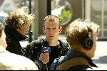 Noordwijk 26 mei 2004
Nederlands elftal spelers verzamelen bij Huis ter Duin.
Arjen Robben met Hans Kraay jr