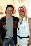 Amsterdam 25 mei 2004
FHM party in de powerzone.
Bridget Maasland met vriend Pepijn  in sexy jurk