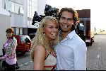 Amsterdam 28 mei 2004
Show Rodrigo Otazu in hangar op schiphol Oost.
Ellemieke Vermolen met vriend Ferenc