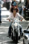 Amsterdam 29 mei 2004
Katja Schuurman op nieuwe Harley Davidson moter.