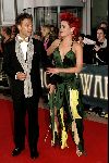 Rotterdam  10 mei 2004
Uitreiking Musical Awards in nieuw Luxor.
Kim Lian v d Weij met sexy jurk en vriend