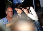 Amsterdam 19 mei 2004
Brad Pitt George Clooney en Matt Damon opnames voor de film ocean's 12.  Lisa Snowdon bij opnames