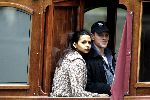 Amsterdam 2 mei 2004
Matt Damon met vriendin op rondvaart boot.