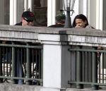 Amsterdam 3 mei 2004
Matt Damon met vriendin Luciana en George Clooney op terras bij het Amstel Hotel.