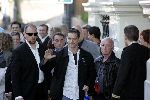 Amsterdam15 mei 2004
Matt Damon met beveiliging  bij het amstel hotel.