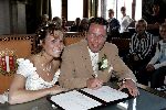 Gouda 28 mei 2004
Rob Geus en Miranda trouwen  in stadhuis Gouda