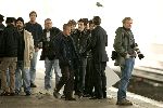 Haarlem 14 mei 2004
Opnames Ocean\'s 12 op station Haarlem met Brad Pitt en George Clooney. Casey Affleck en Scott Caan