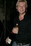 Amsterdam 19 mei 2005
Presentatie cd  Bastiaan Ragas.
Bastiaan  met champagne