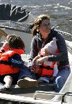Amsterdam 14 mei 2005
Reinout Oerlemans en Danielle Overgaag varen met sloep.
Fiene en Thijmen zijn ook mee.