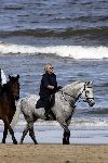 Katwijk 29 mei 2005
Koningin Beatrix paard rijden op het strand van katwijk.