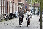 Amsterdam 11 mei 2005
Frans Molenaar feestje 65 jaar bij Le garage.
Prins Bernhard jr en Prinses Annette op fiets