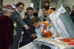 Zeewolde 1 november 2006
Koning Abdullah Koningin Rania en Koningin Beatrix op bezoek bij de spyker fabriek waar ze rondgeleid worden door Viktor Muller.. Jeroen Bleekemolen