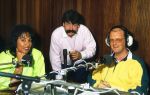 Hilversum, 28 Mei 1988
Chiel Montagne samen met Ben Holthuis en Emmy koeman (vrouw van Erwin Koeman)
in de TROS Studio's
Foto Peter Smulders BV