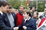 Den haag 9 oktober 2011
Rally tbv zeldzame ziekte fonds die vanaf het catshuis vertrekt. Premier Marc Rutte geeft het startsein. Mark Rutte met jan Peter Balkenende
Peter Smulders bv