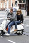Amsterdam 4 oktober 2011
Patricia Paay en vriend Nicky v Dam op vespa scooter.
Peter Smulders bv