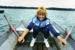 Vught 2 Mei 1985 Trea Dobbs aan het roeien op de Ijzeren man.
Foto Peter Smulders BV