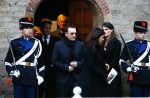 Delft 2 november 2013
Herdenkingsdienst voor prins Friso in de grote kerk in Delft. 
Bono U2 met zijn vrouw