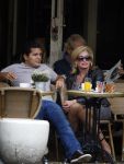 Amsterdam 22 oktober 2013
Connie Breukhoven op terras met haar zoon Marvin