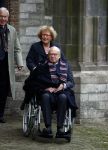 Delft 2 november 2013
Herdenkingsdienst voor prins Friso in de grote kerk in Delft.
Ed v Thijn in rolstoe en zijn vrouw