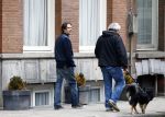 Amsterdam 18 oktober 2013
Hans Teeuwen met Theodor Holman op straat